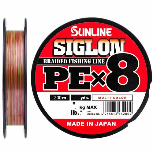 Шнур Sunline SIGLON PE8 200M (Multicolor 5C) #0.4/6LB