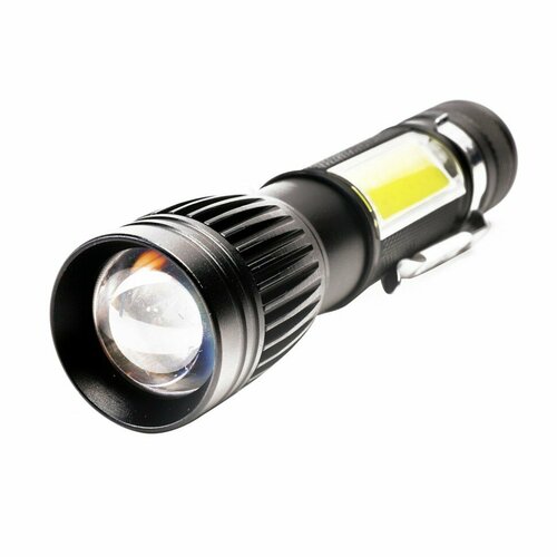Фонарь LED5333 фонарь акк 4В, черн, LED+COB, 3 Вт, фокус, 4 реж, USB, бокс са Ultraflash фонарь брелок карманный cob rechargeable keychain light