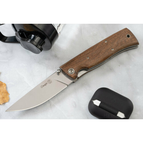 фото Складной нож "стерх" aus-8, полированный, дерево кизляр