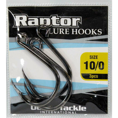 OTI, Крючки Raptor Lure Hooks, №10/0, арт. OTI-5106-10 oti воблер wombat chugger oti 1203 130г lzp