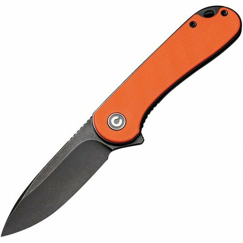 фото Нож складной civivi c907y black stonewashed d2 blade, orange g10 handle