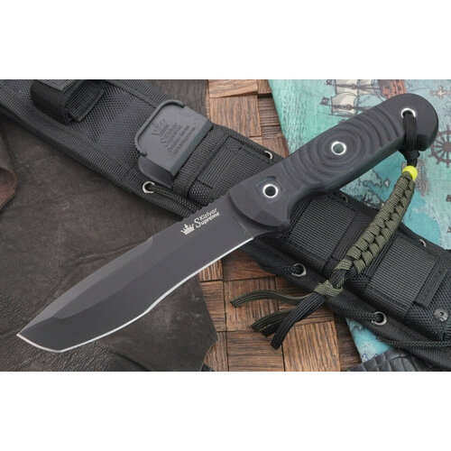 фото Аутдорный нож kizlyar supreme vendetta, рукоять g-10, сталь d2, black titanium