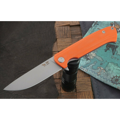 Складной нож саро Чиж Next, сталь Bohler K110, рукоять оранжевый G-10 складной нож bestech knives mako сталь bohler k110 зеленая рукоять