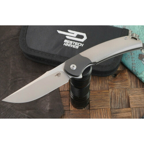 фото Складной нож bestech knives supernova, сталь bohler m390, рукоять серый титан