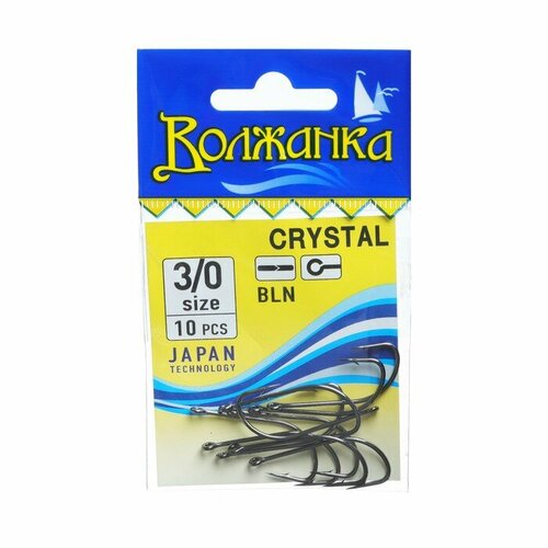 фото Крючки "волжанка" crystal № 3/0, 10 шт volzhanka