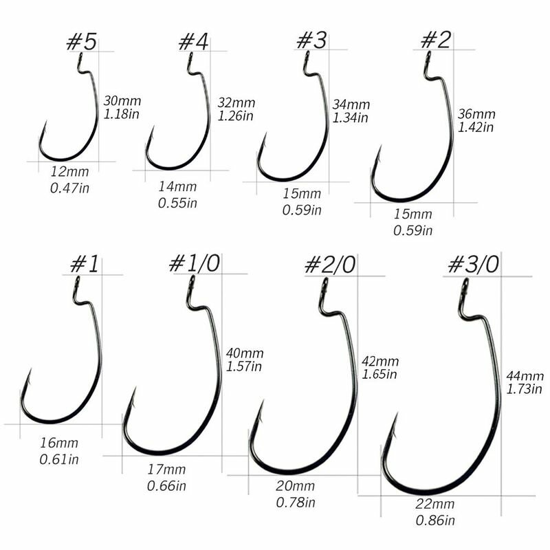 Крючки офсетные Каида Worm Hook Black Nickel WM015 №1/0 (5шт)