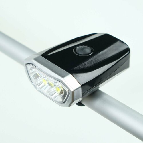 фото Фонарь велосипедный аккумуляторный, 1 вт, 100 лм, 600 мач, 6 led, 4 режима, от usb россия