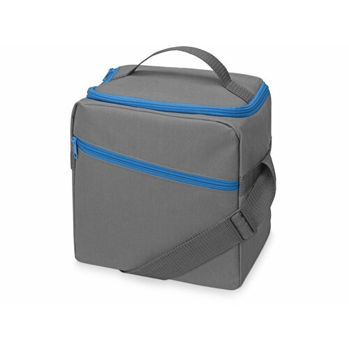 фото Сумка-холодильник изотермический "classic" c контрастной молнией, серый/голубой us basic
