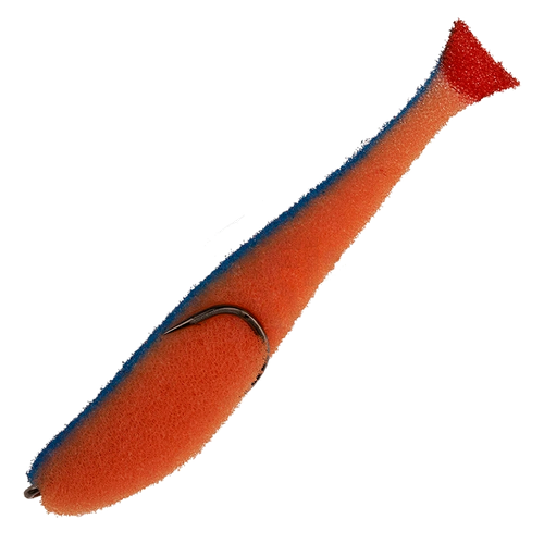 Поролоновая рыбка Lex Classic Fish CD OBLB (оранжевое тело/синяя спина/красный хвост) - упаковка 5 шт, размер 100 мм.