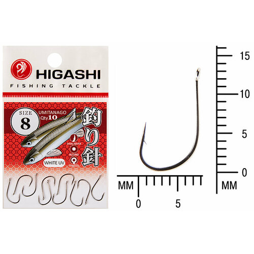 фото Higashi крючок higashi umitanago ringed #8 white uv