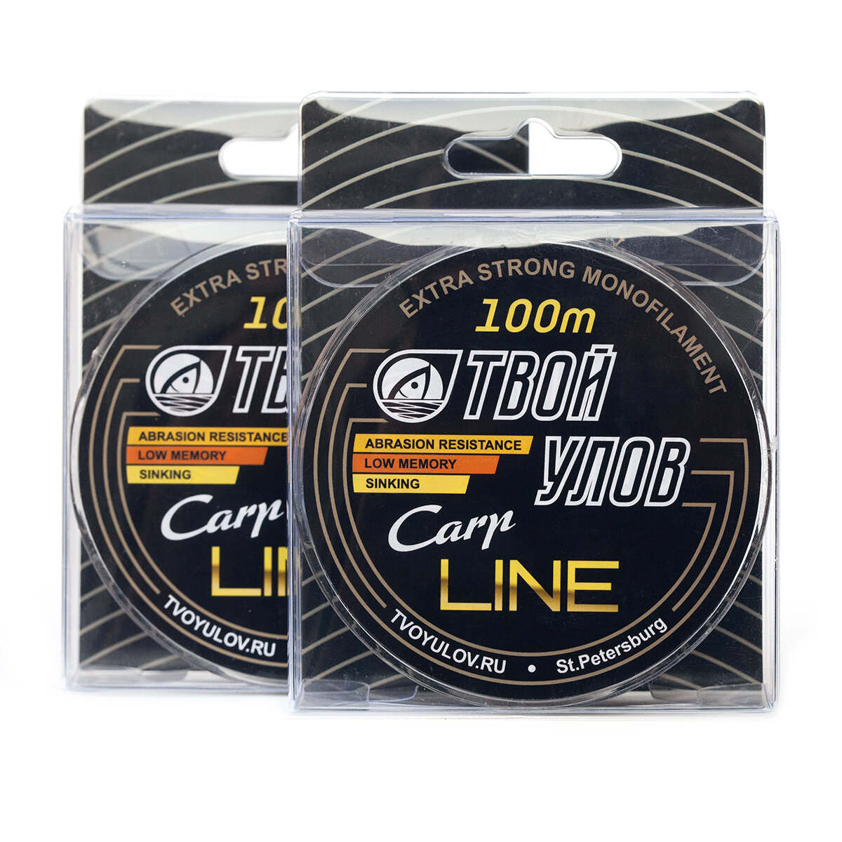 Леска Твой Улов Carp Line, толщина 0.25 мм, тест 6.42 кг, длина 100 м, цвет коричневый , 2 штуки