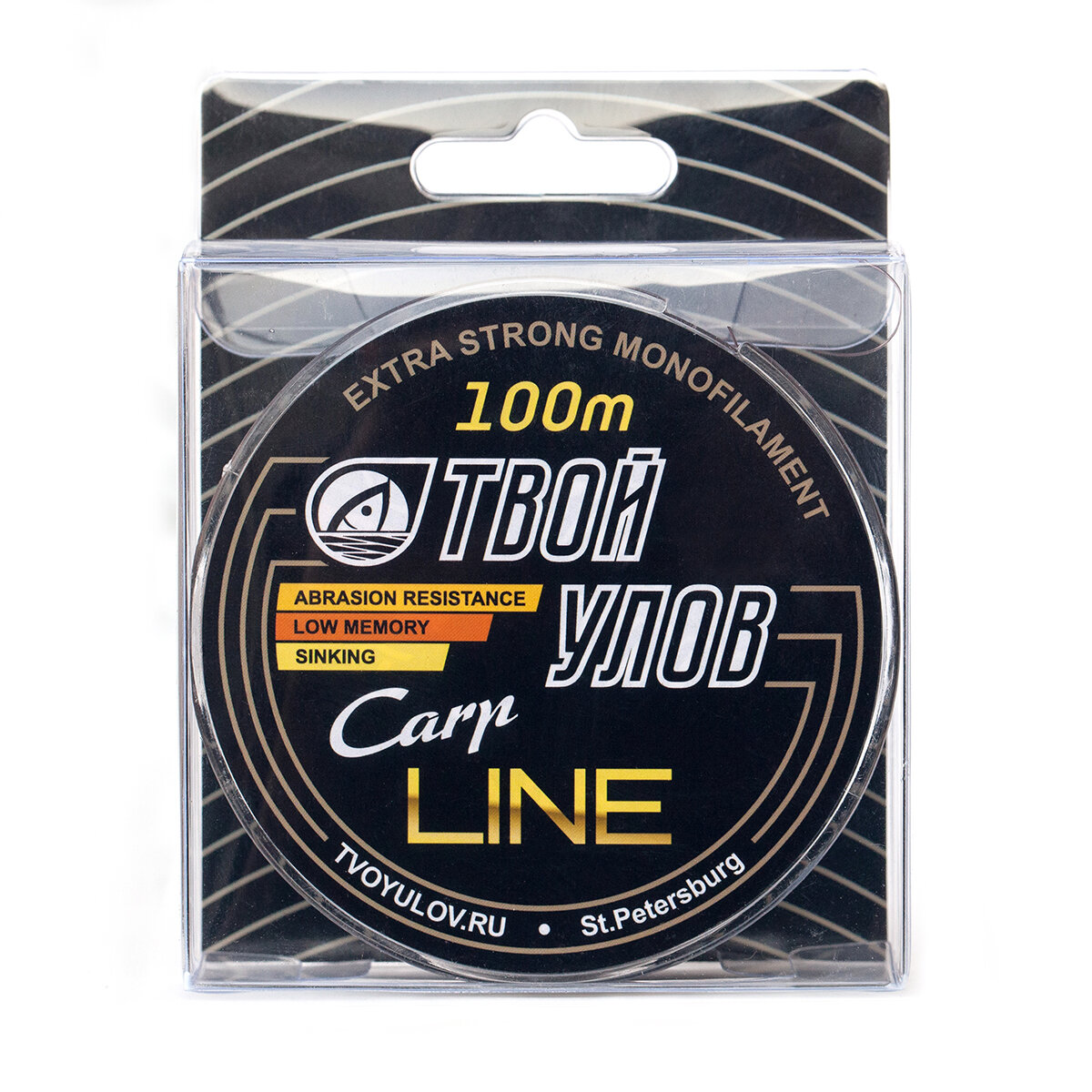 Леска Твой Улов Carp Line, толщина 0.25 мм, тест 6.42 кг, длина 100 м, цвет коричневый