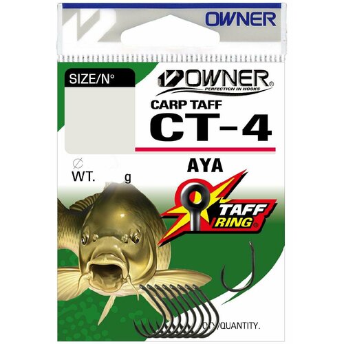 фото Крючки с колечком owner carp taff aya size 4 тефлон