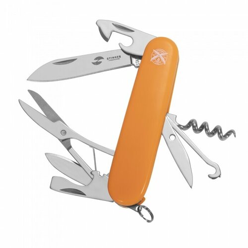 Stinger FK-K5017-8PB Нож перочинный stinger, 90 мм, 13 функций, материал рукояти: абс-пластик (оранжевый), в блистере