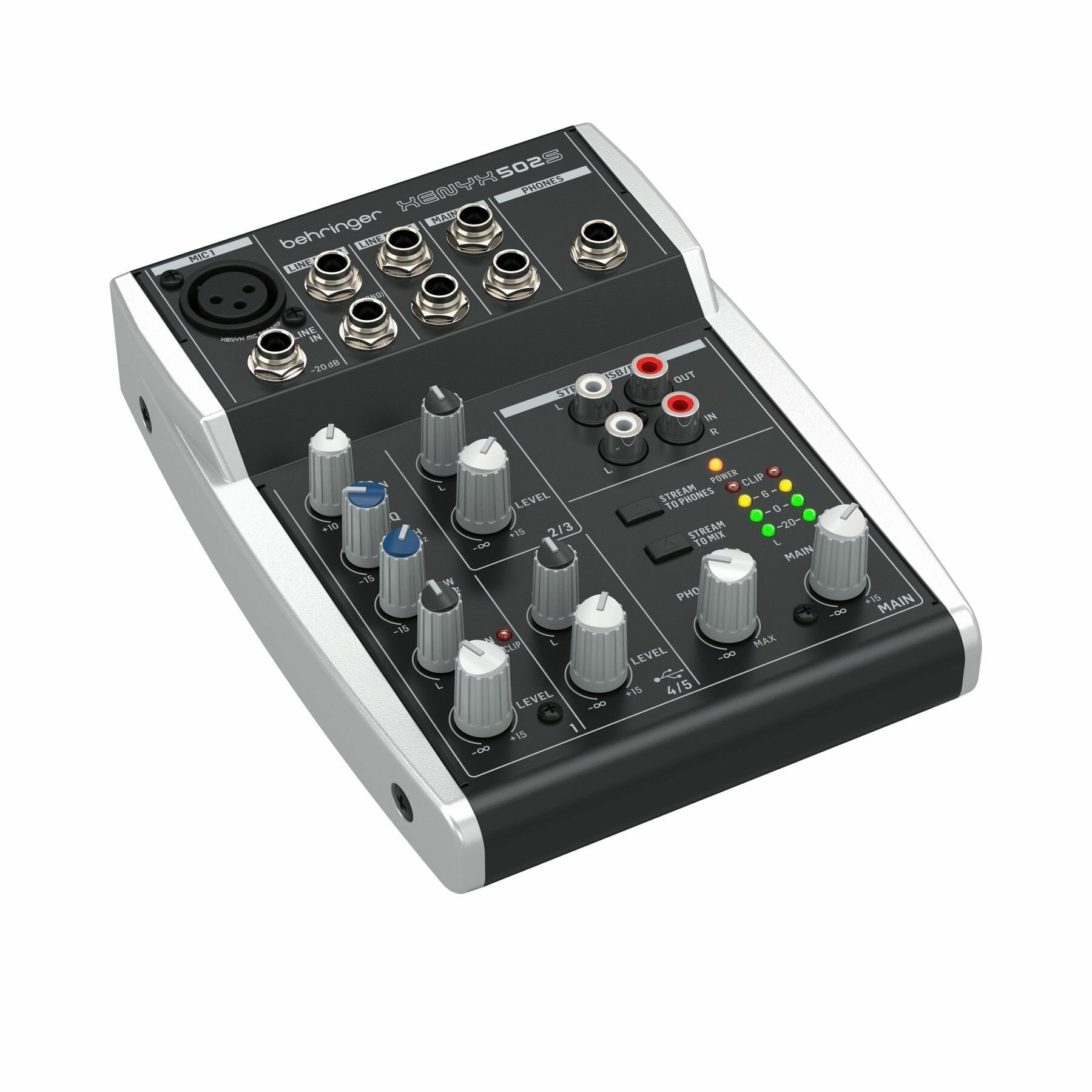 BEHRINGER XENYX 502S микшерный пульт, 5 входов, 2 шины выходов, предусилители XENYX