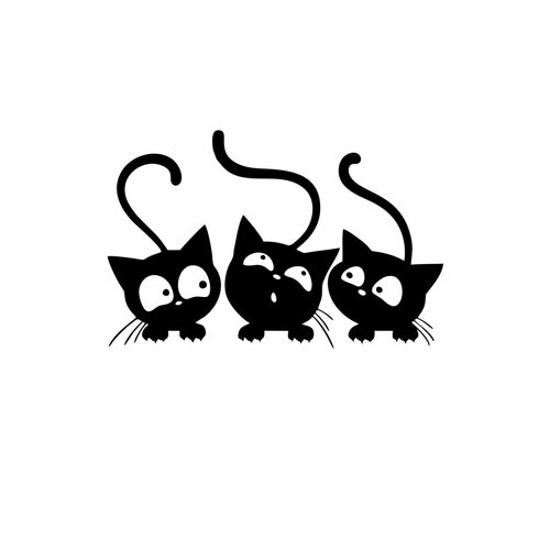Интерьерная наклейка три кота на стену