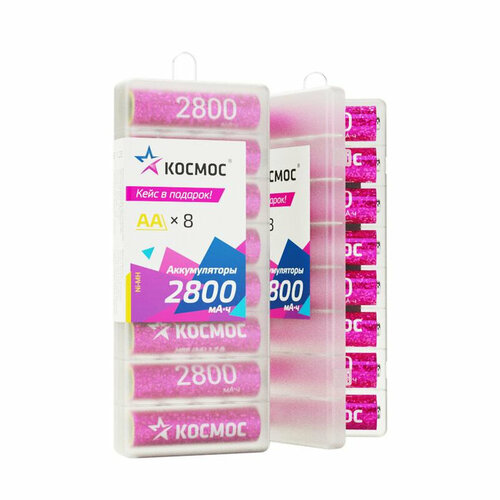 Аккумулятор батарейка R6 NI-MH 2800мА. ч 8b, космос KOCR6NIMH2800MAH8B (1 шт.)