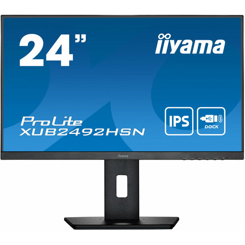 Монитор Iiyama 23.8 ProLite XUB2492HSN-B5 черный IPS LED 16:9 HDMI M/M матовая HAS Piv 250cd 178гр/178гр 1920x1080 75Hz DP FHD USB 5.6кг