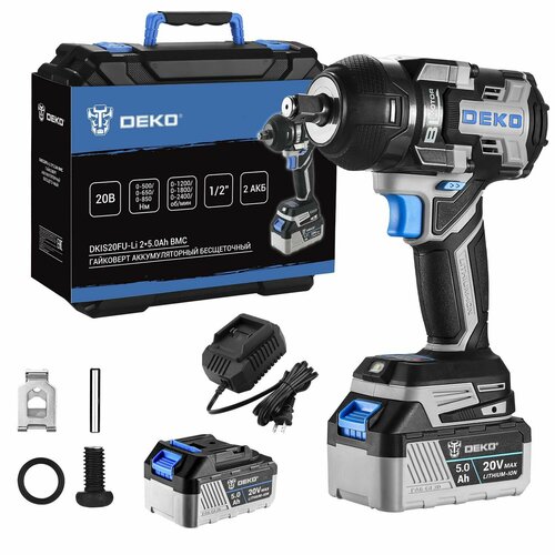 Гайковерт аккумуляторный бесщеточный DEKO DKIS20FU-Li 20В 250Ач 850 Нм в кейсе 19590₽