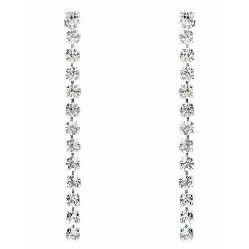 Серьги с подвесками , искусственный камень, кристаллы Swarovski, бесцветный