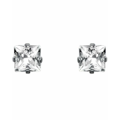 Серьги пусеты , искусственный камень, кристаллы Swarovski, бесцветный, черный