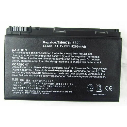 Аккумулятор для ноутбука Acer CONIS71, GRAPE32, GRAPE34, TM00741, TM00751, 11.1V, 5200mAh, код mb002901 аккумулятор tm00741 grape32 для acer travelmate 5310 5320 5520 5720 7520 7720 6410 6460 extensa 5210 5220 5620