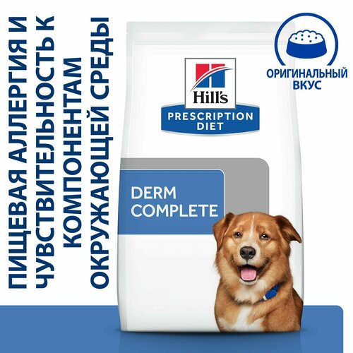 Сухой диетический корм для взрослых собак Hill's Prescription Diet Derm Complete при аллергии, 1,5кг
