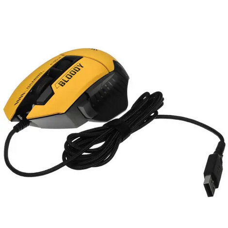 Мышь A4Tech Bloody W95 Max Sports, желтый/серый (w95 max sports lime) - фото №7
