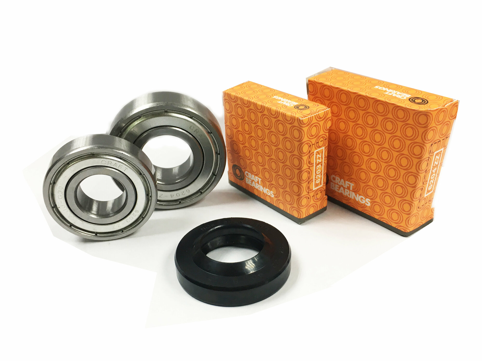 Ремкомплект бака стиральной машины (подшипники CRAFT BEARINGS 6202-ZZ, 6203-ZZ; сальник 22x40x8/11.5)