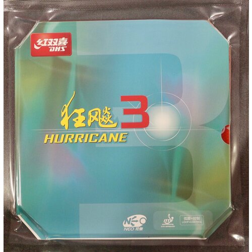 фото Накладка для настольного тенниса dhs hurricane 3 neo (39, черный, 2.1 мм)