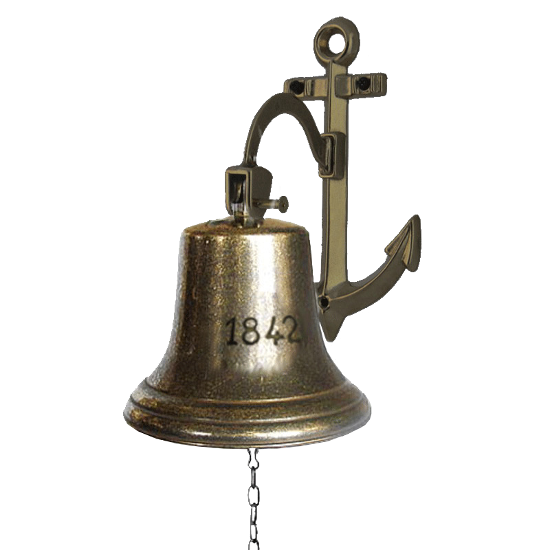 Рында 1842 на кронштейне Якорь, диаметр 18 см, антик AL-80-371-AP-ANT