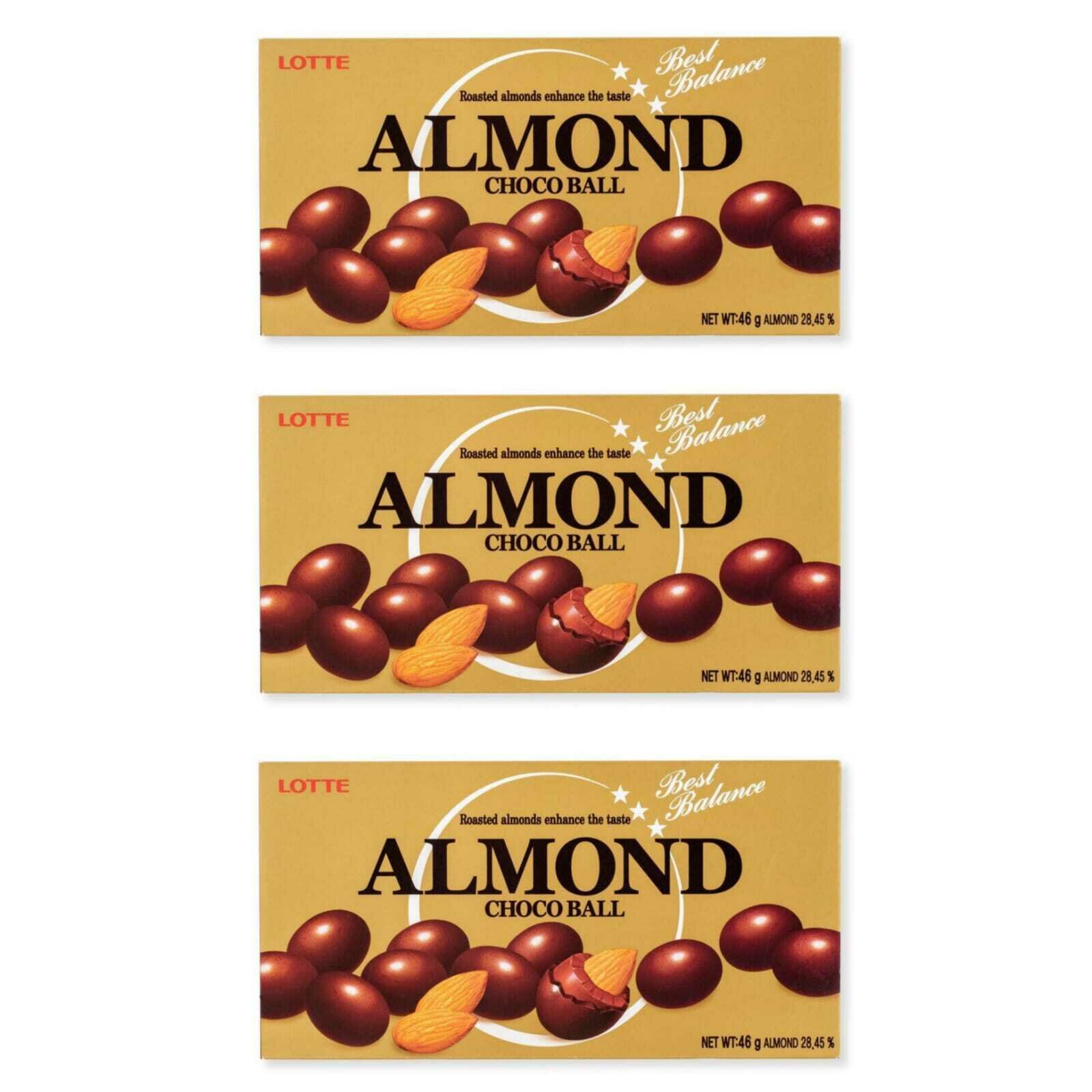 Миндаль в шоколаде Lotte Almond choco balls 46 г, 3 шт