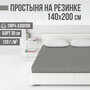 Простыня на резинке, натяжная, ранфорс LUXE, 100% хлопок, VENTURA LIFE 140х200х30 см, Розовые грани