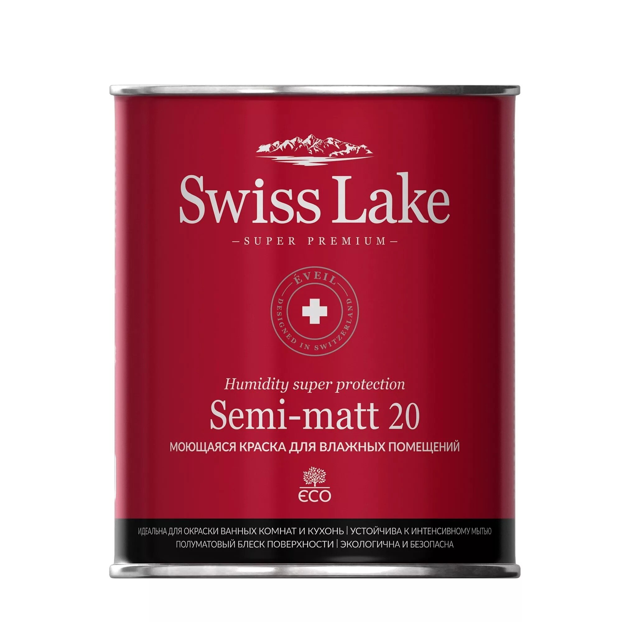 Swiss Lake Краска Swiss Lake Semi-matt 20 - полуматовая для влажных помещений 0,9 л.