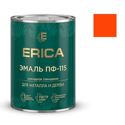 фото Эмаль ПФ-115 ERICA глянцевая оранжевая 1,8 кг