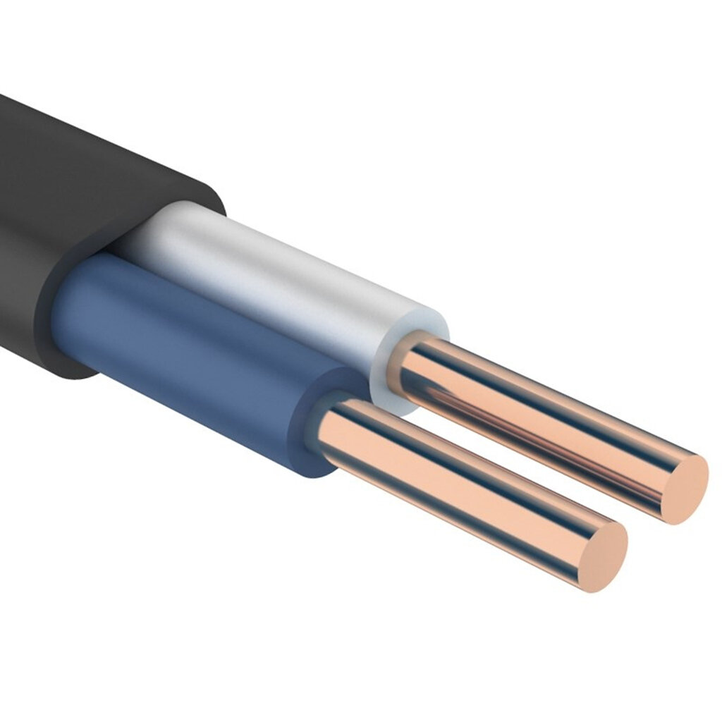 Провод ВВГп нг ККЗ медный черный 2х6 мм 100 м