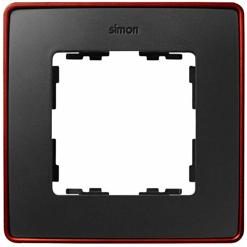 Рамка Simon 82 Detail Цветной Металлизированный, 1 пост (графит с красным основанием) рамка 1 пост simon simon 34 бронза
