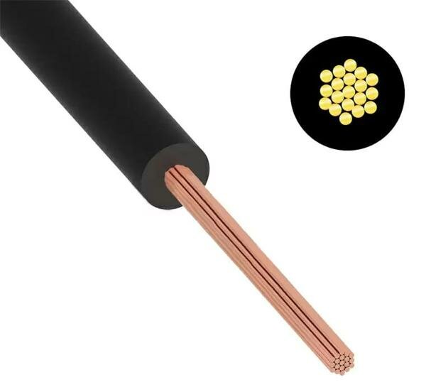 фото Провод NOVKABEL cabH07V-K-1x4-b100-blk, cabH07V-K-1x4-b100-blk, монтажный UNIFLEX H07V-K 450/750В 1x4мм2 Cu5 DIN VDE 0281, чёрный ПВХ, кратно 1м