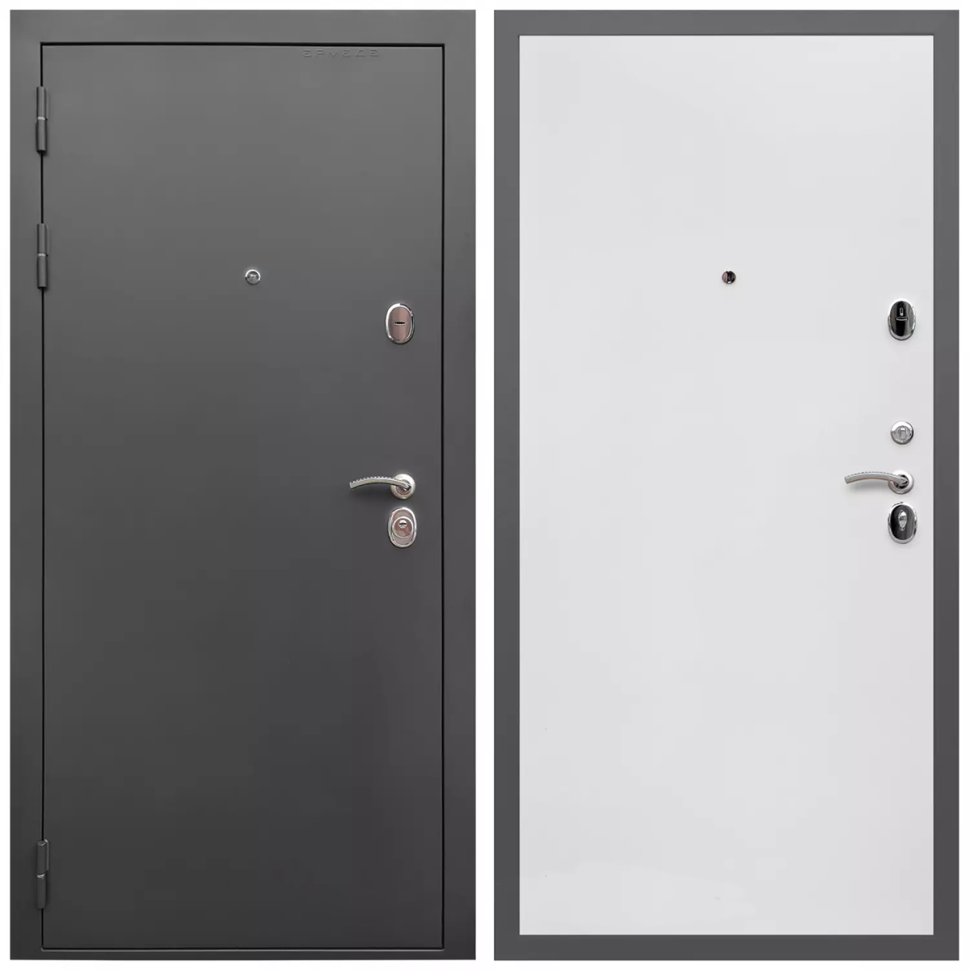 фото Дверь входная Армада Гарант / Гладкая Белый матовый МДФ панель 10 мм с фрезеровкой