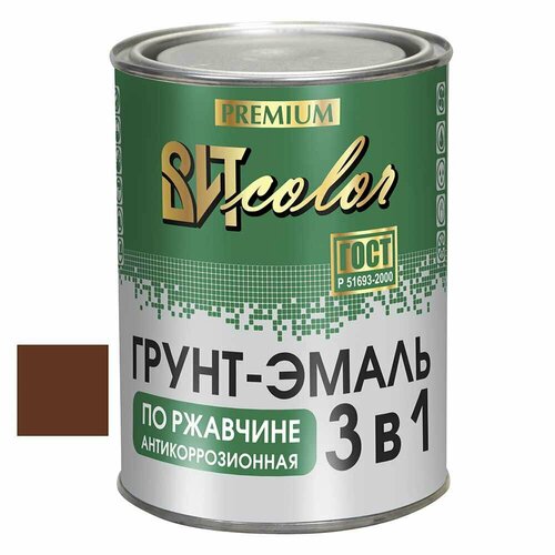 Грунт-эмаль по ржавчине ВИТcolor 3в1 красно-коричневая 0,8 кг