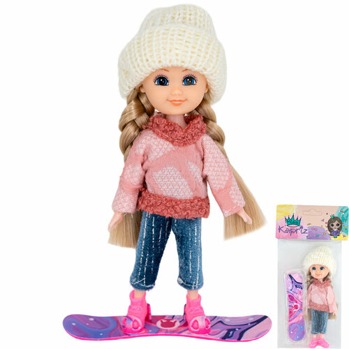 кукла без шарниров defa 11 5 х 5 х 32 см 1 шт Кукла малышка Miss Kapriz MK53852 со сноубордом в пак.