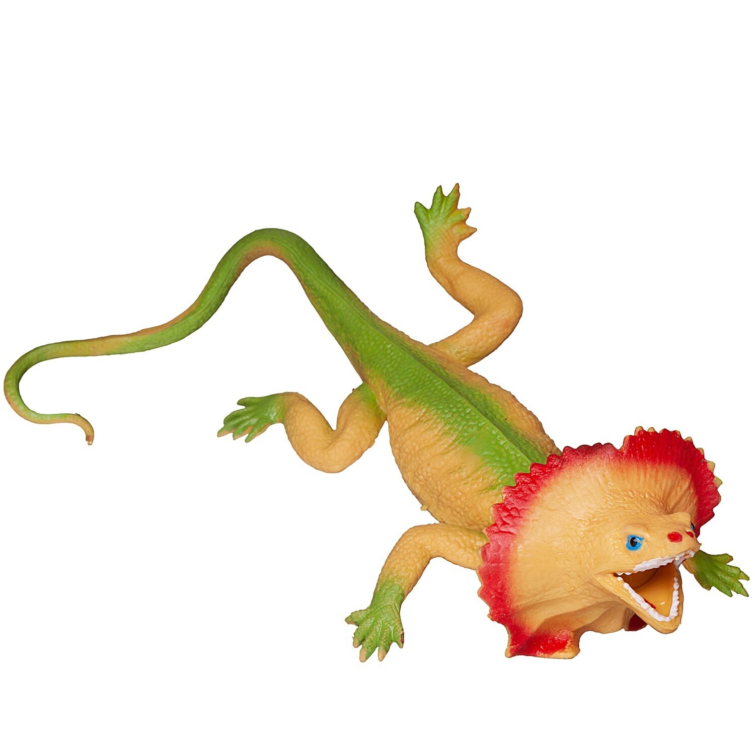 Фигурка Abtoys Юный натуралист: Рептилии, Ящерица ярко-зеленая с воротником, резиновая (PT-01721)