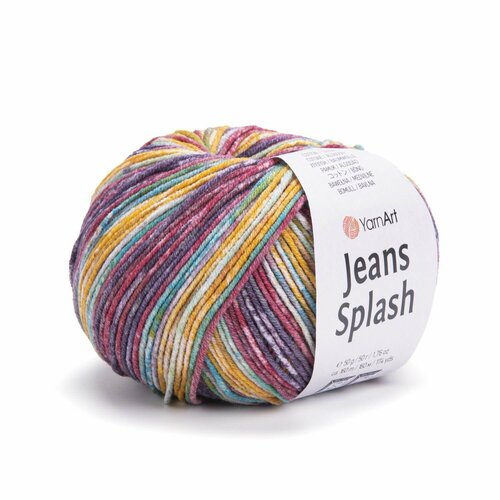 Пряжа Jeans Splash, YarnArt, вишневый принт - 943, 55% хлопок, 45% акрил, 5 мотков, 50 г, 160 м.