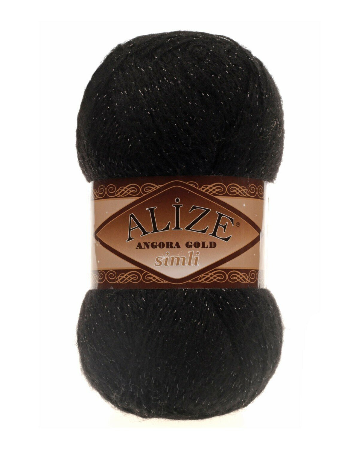 Пряжа Alize Angora Gold Simli (Ангора Голд Сим) 60 черный 20% шерсть, 5% металлик, 75% акрил 100г 500м 1шт