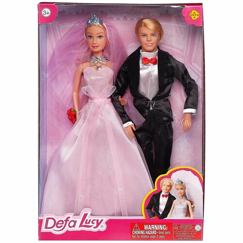 фото Игровой набор defa lucy жених и невеста в розовом платье, 29 и 30 см abtoys