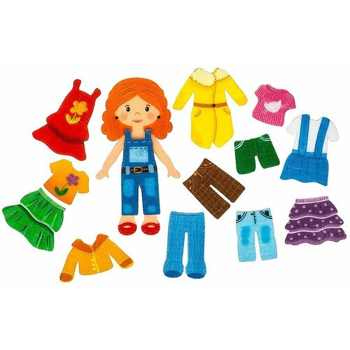 Развивающая игра-одевалка Smile Decor Зарина, кукла-одевашка из фетра