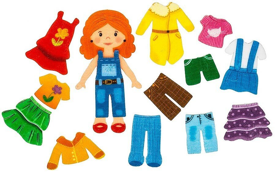 Развивающая игра-одевалка Smile Decor "Зарина", кукла-одевашка из фетра