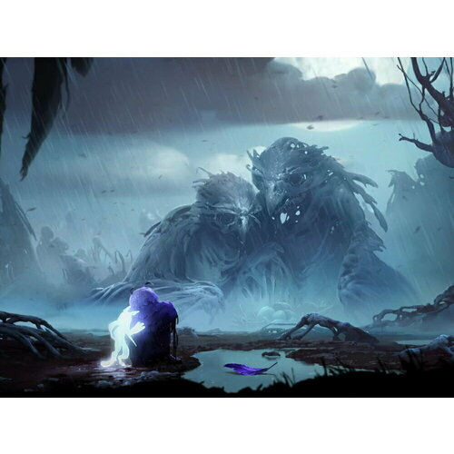 Плакат, постер на холсте Ori and the Will of the Wisps/игровые/игра/компьютерные герои персонажи. Размер 21 х 30 см