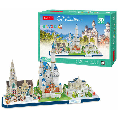 3D пазл CubicFun CityLine Бавария, 178 деталей 3d пазл cubicfun cityline бавария 178 деталей