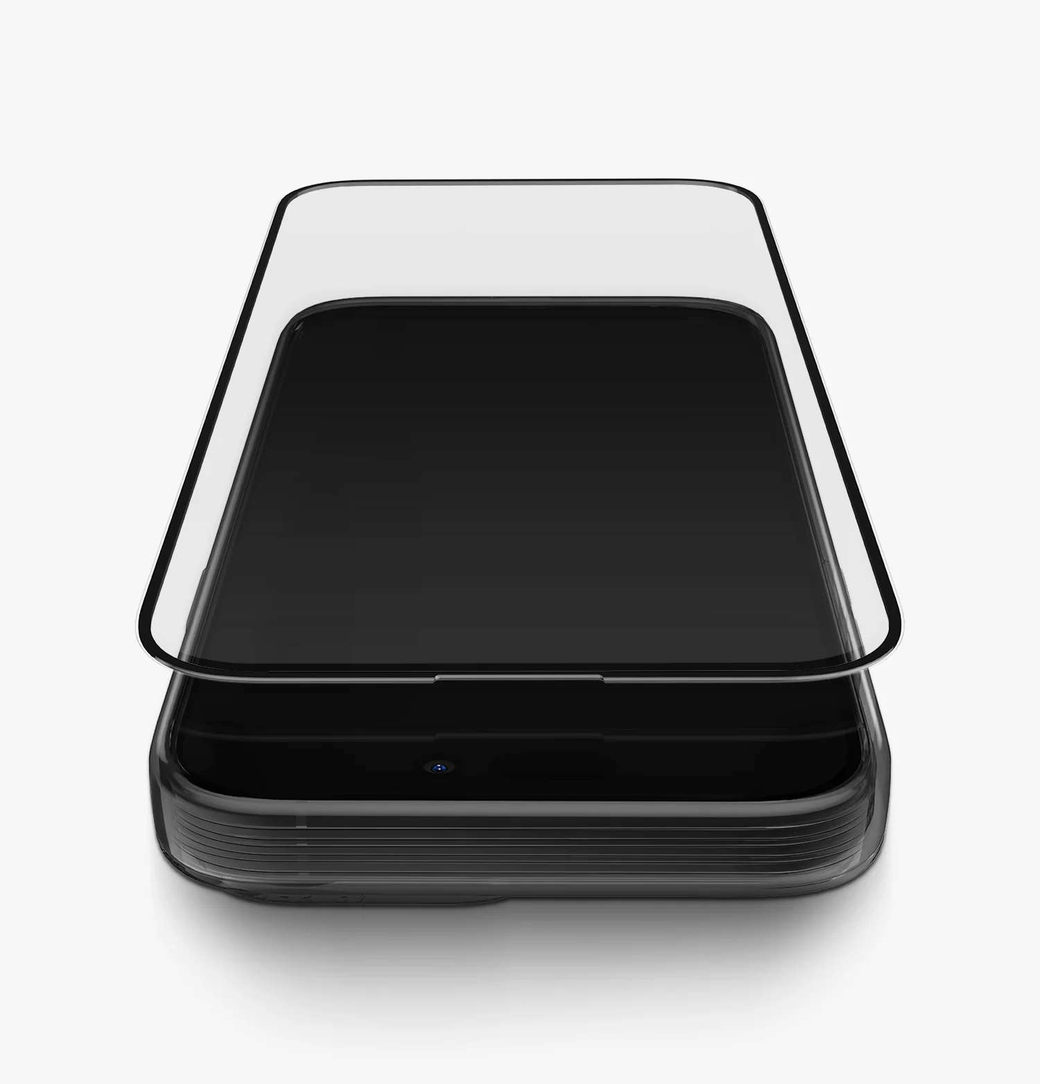 Защитное матовое стекло Uniq Optix Matte (+installer) для iPhone 16 Pro с черной рамкой — фото 1